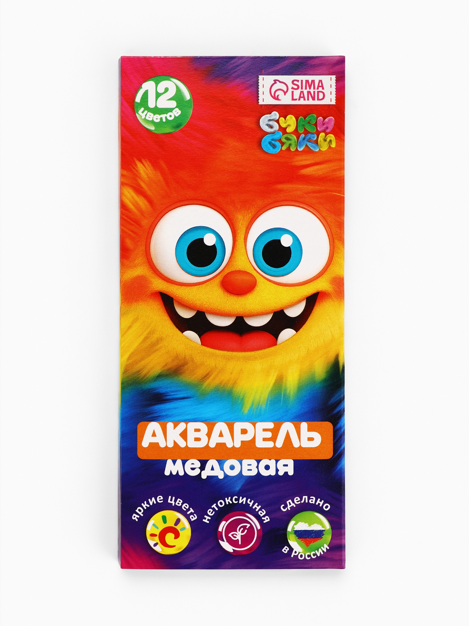 Акварельные краски, 12 цветов, «Монстрик»