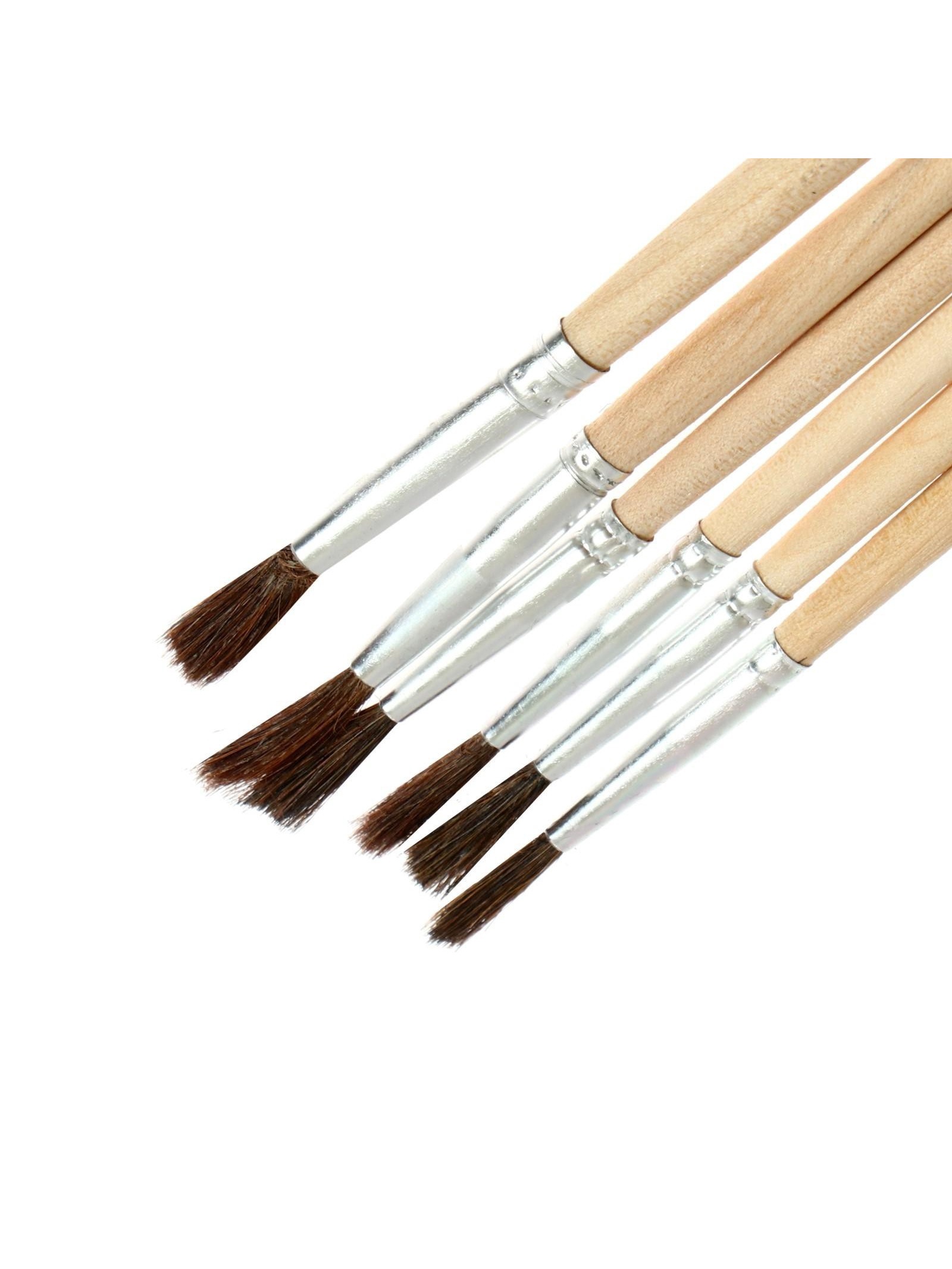 Кисти для рисования белка, 6 шт: № 1, 2, 3, 4, 5, 6, Calligrata, круглые, дерево
