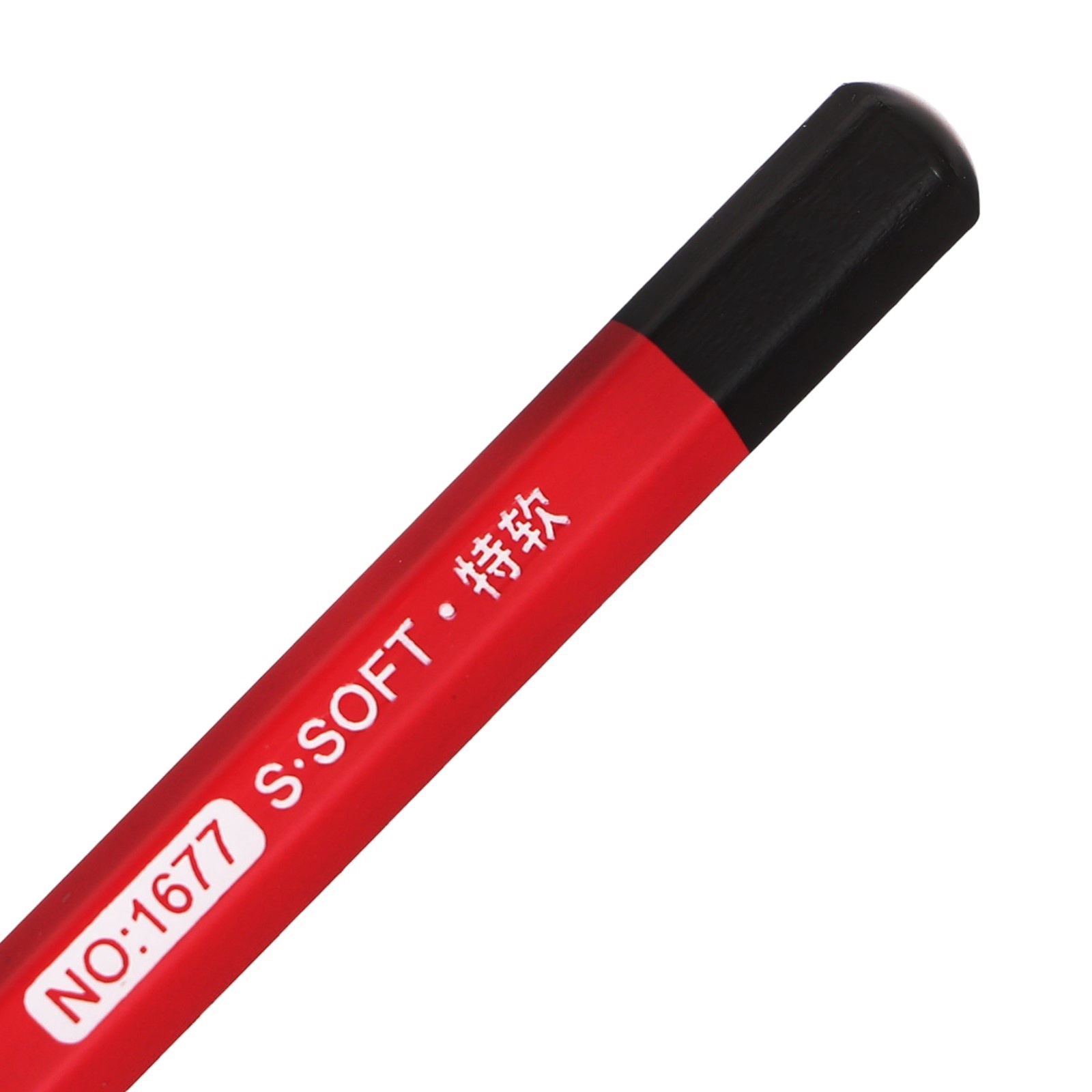 Карандаш угольный чёрный soft, корпус красный, 1677 Ningbo Superior