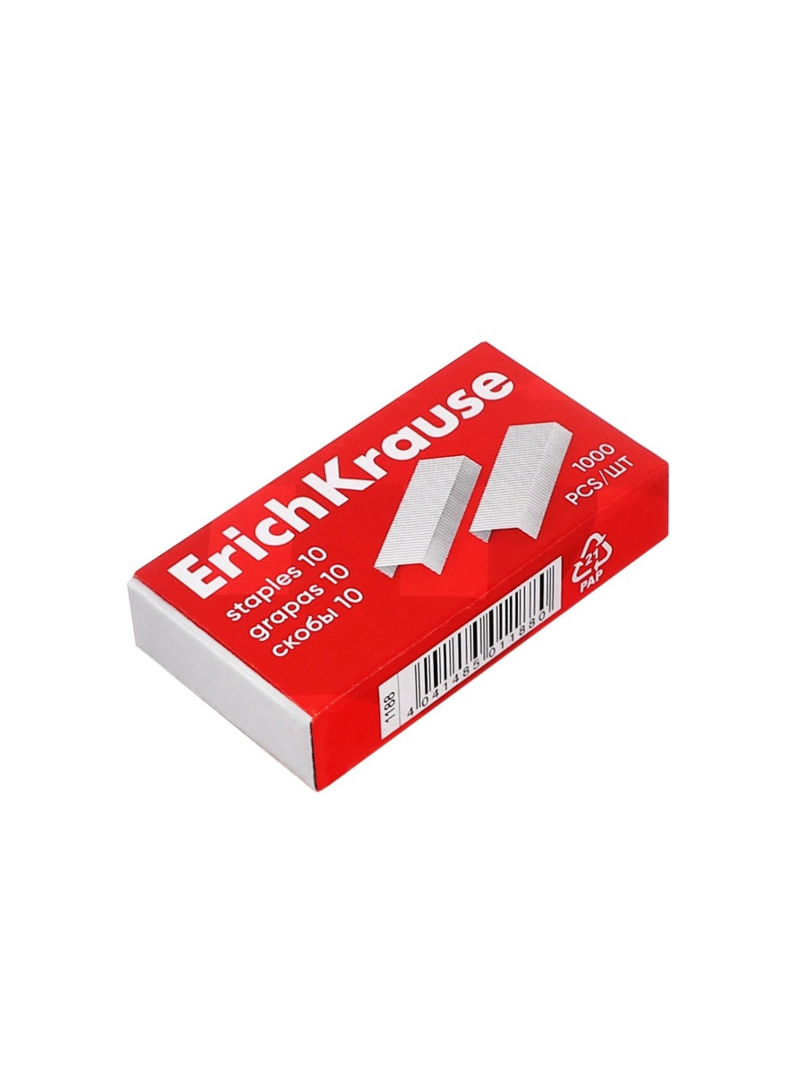 Скобы металлические №10, ErichKrause, для степлера, 1000 шт.