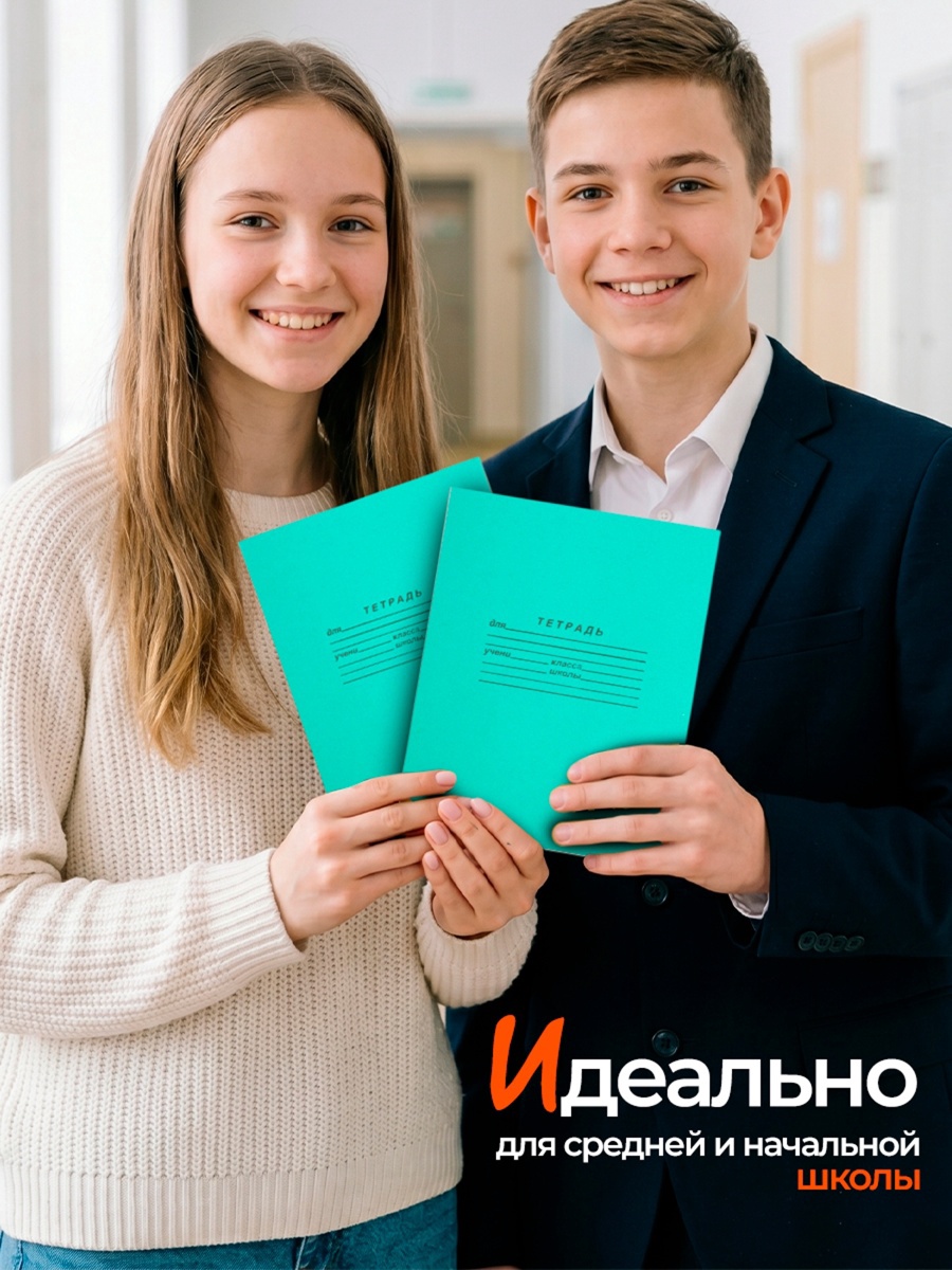 Тетрадь «Зелёная обложка» 12 л. в клетку, плотность 60 г/м²