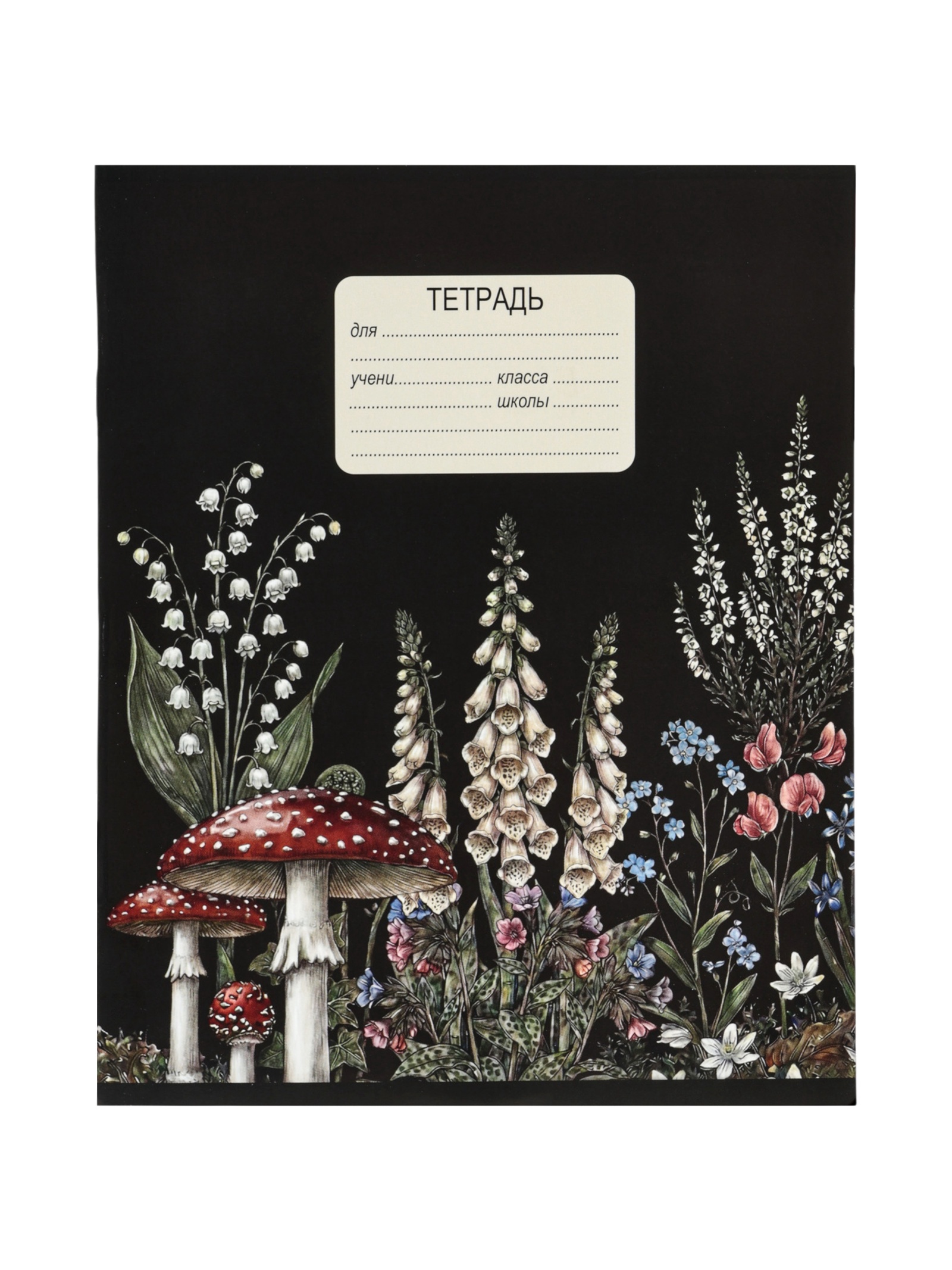 Тетрадь 12 л. в клетку Calligrata «Грибы»