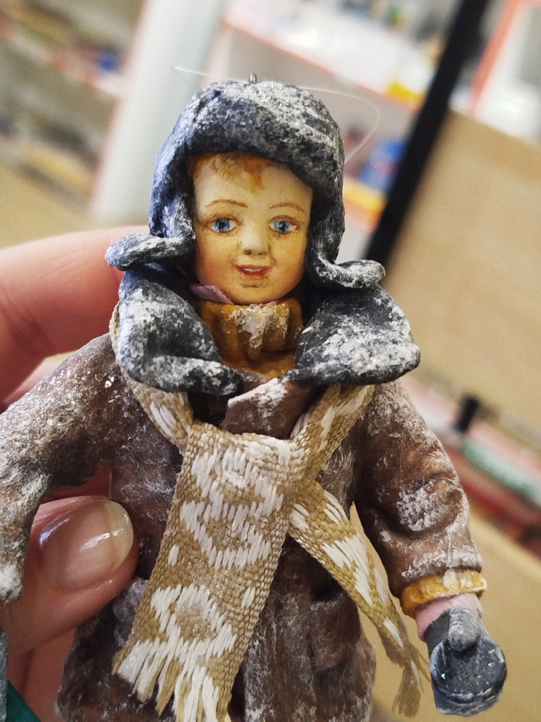 Мальчик-хоккеист, игрушка из ваты, 15,5 см