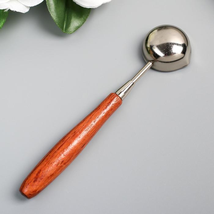 Ложка для плавления сургуча и воска, металл с ручкой из дерева, 11 г, 12×2.8 см