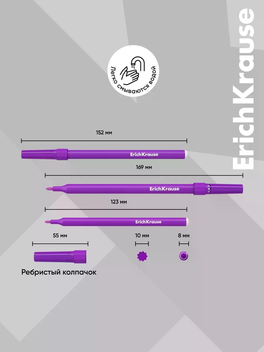Фломастеры 12 цветов ErichKrause Prima Cat, европодвес
