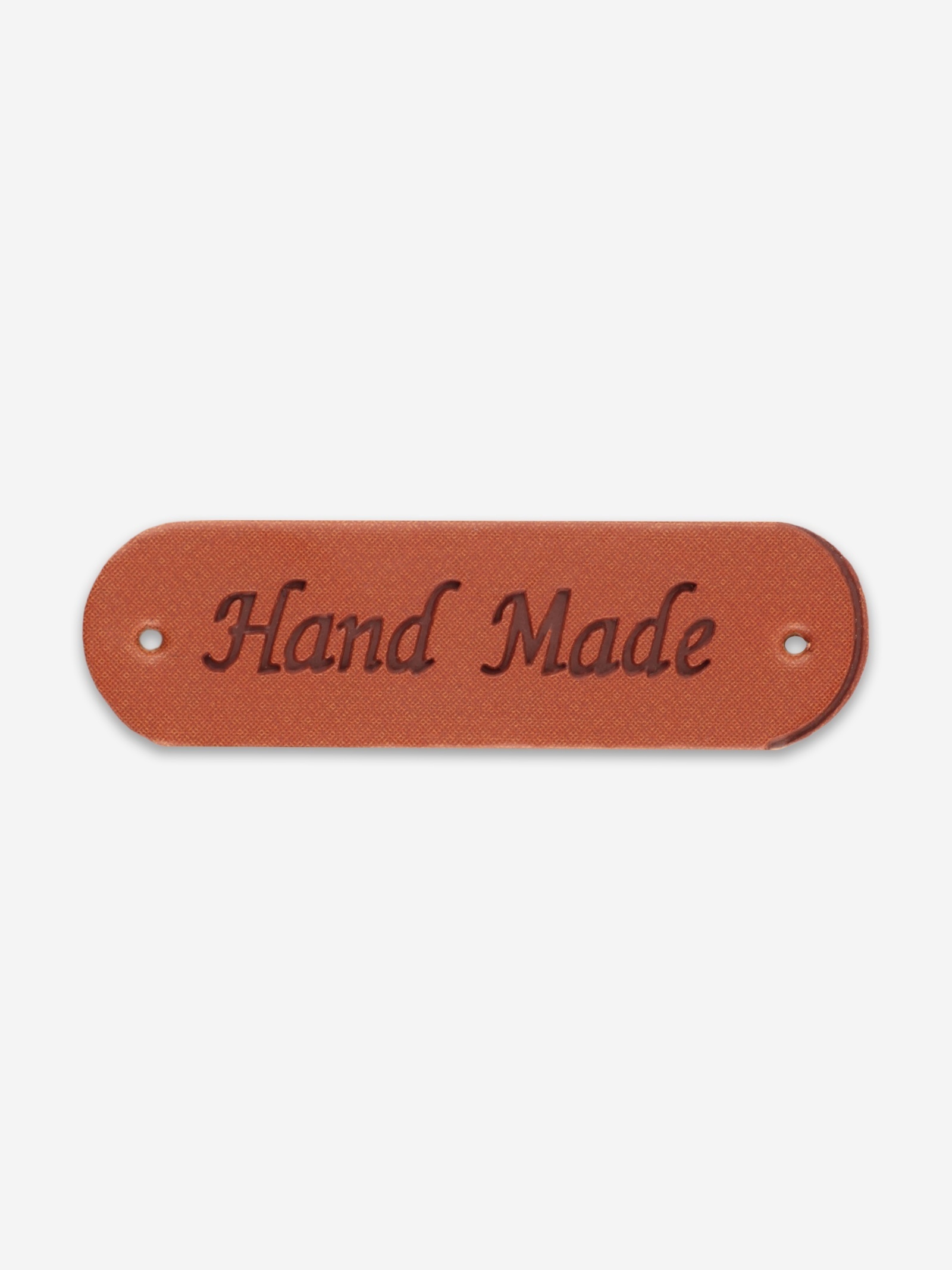 Набор нашивок Hand made 4.5×1.3 см 5 шт. коричневые, поливинилхлорид