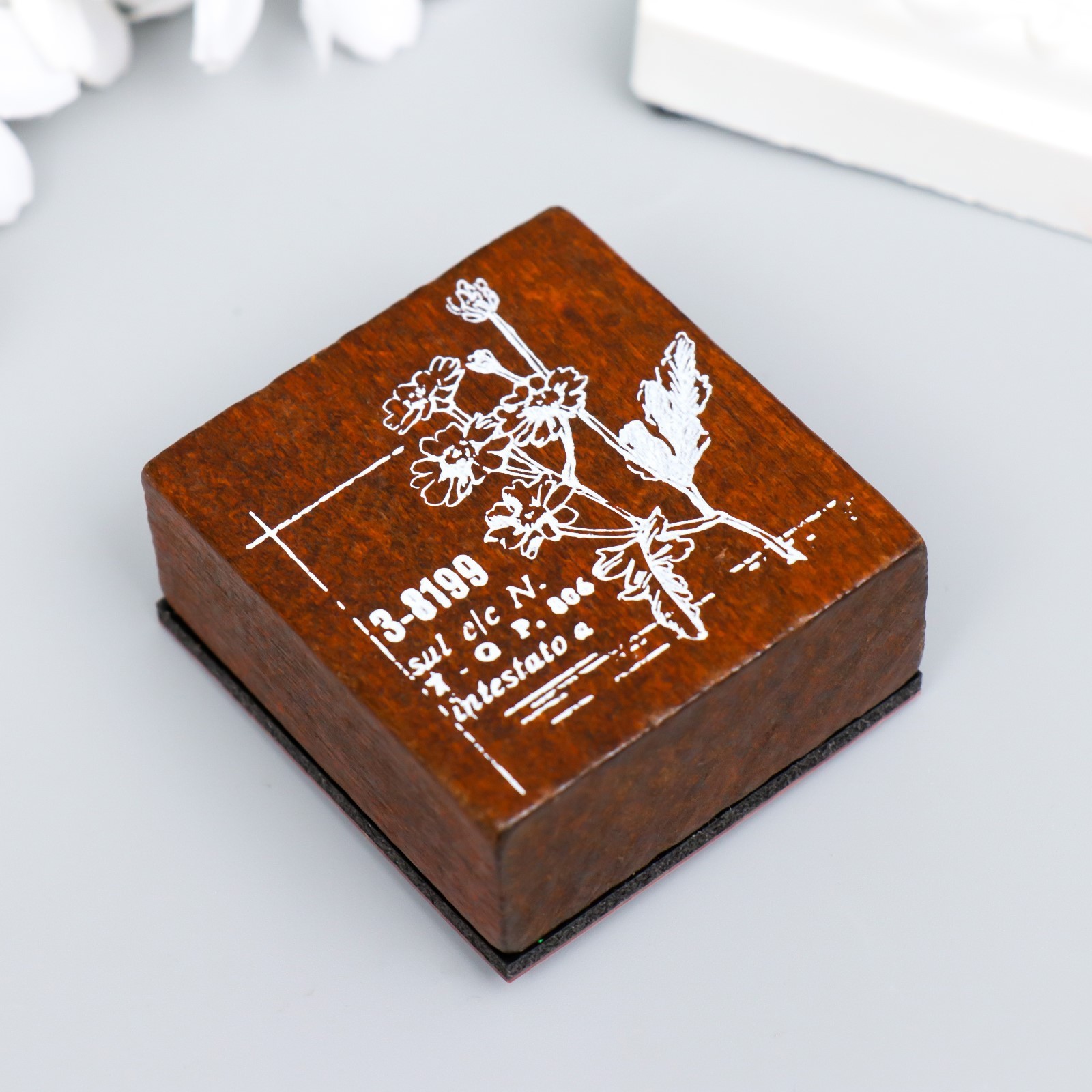 Печать дерево, резина, «Ромашки», 4.7×5 см